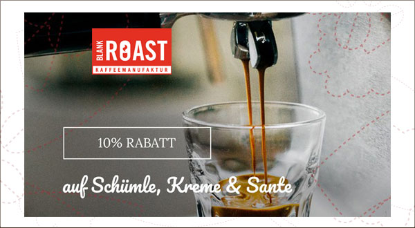 Rabatt-Aktion Tag des Kaffees Blankroast