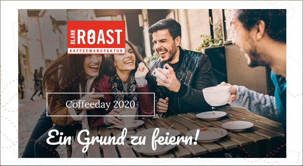 15% Rabatt-Aktion Tag des Kaffees Blankroast