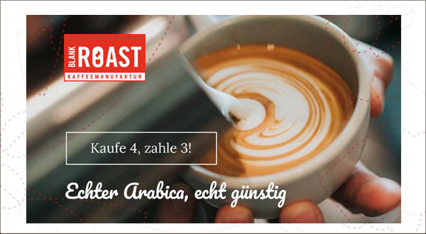 Gratis-Kaffe-Aktion bei Blankroast