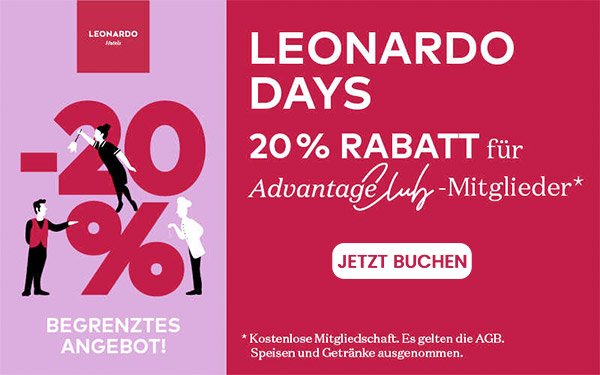 Rabatt-Aktion bei Leonardo-Hotels